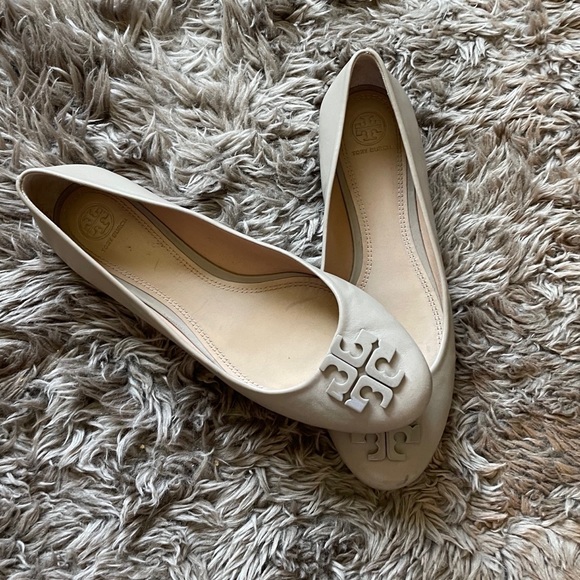 Tory Burch Shoes - Tory Burch- Cream/Tan Color Flats, Size 11